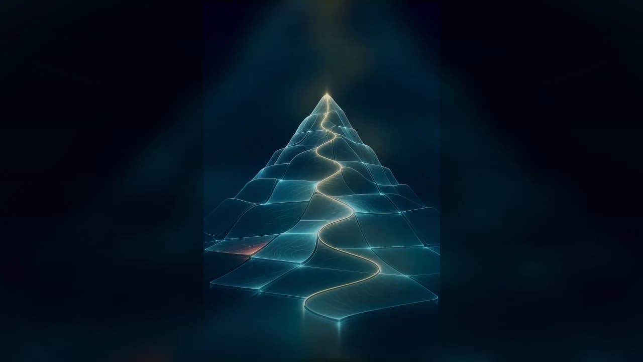 Adaptive landscape illustration for Mount Fuji Landscapes: Independent Parts Make One Smooth Climb.